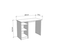 Tiriolo, Scrivania 2 Ripiani, 100x50x74.5h cm Bianco Opaco