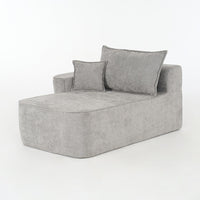 Chaise longue confortable - Xylo - Cuscini morbidi con tasche laterali, grigio