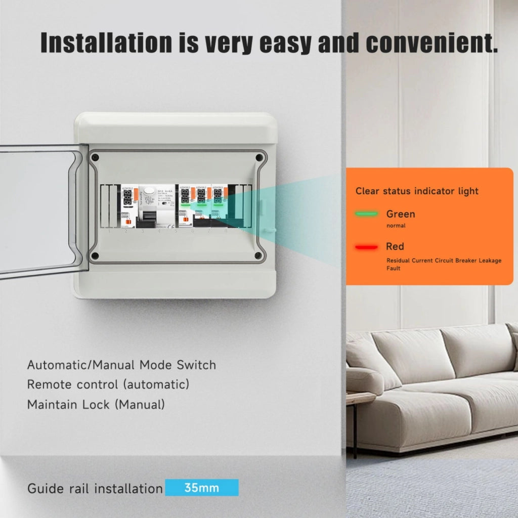 Modulo di Riarmo Automatico, 220V 1 Modulo DIN, 3 Tentativi (10s/60s/300s), Contatti Puliti NO per Comando Remoto, Compatibile con Serie PR8NM/PB8H/PN8H/PL8HM/PL8M2