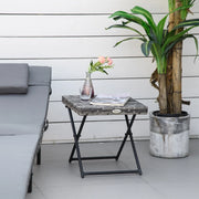 TAVOLO da giardino pieghevole 40x40x40 cm Rattan Grigio