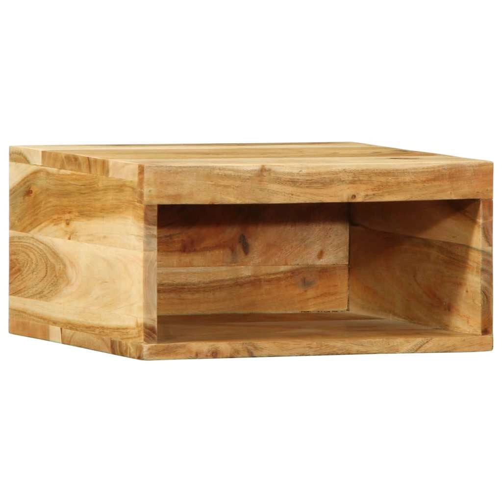 Set di 2 mobili porta TV da parete in legno massello di acacia contenitore pratico ed elegante 40 x 30 x 19 cm legno di acacia marrone 02_0057700