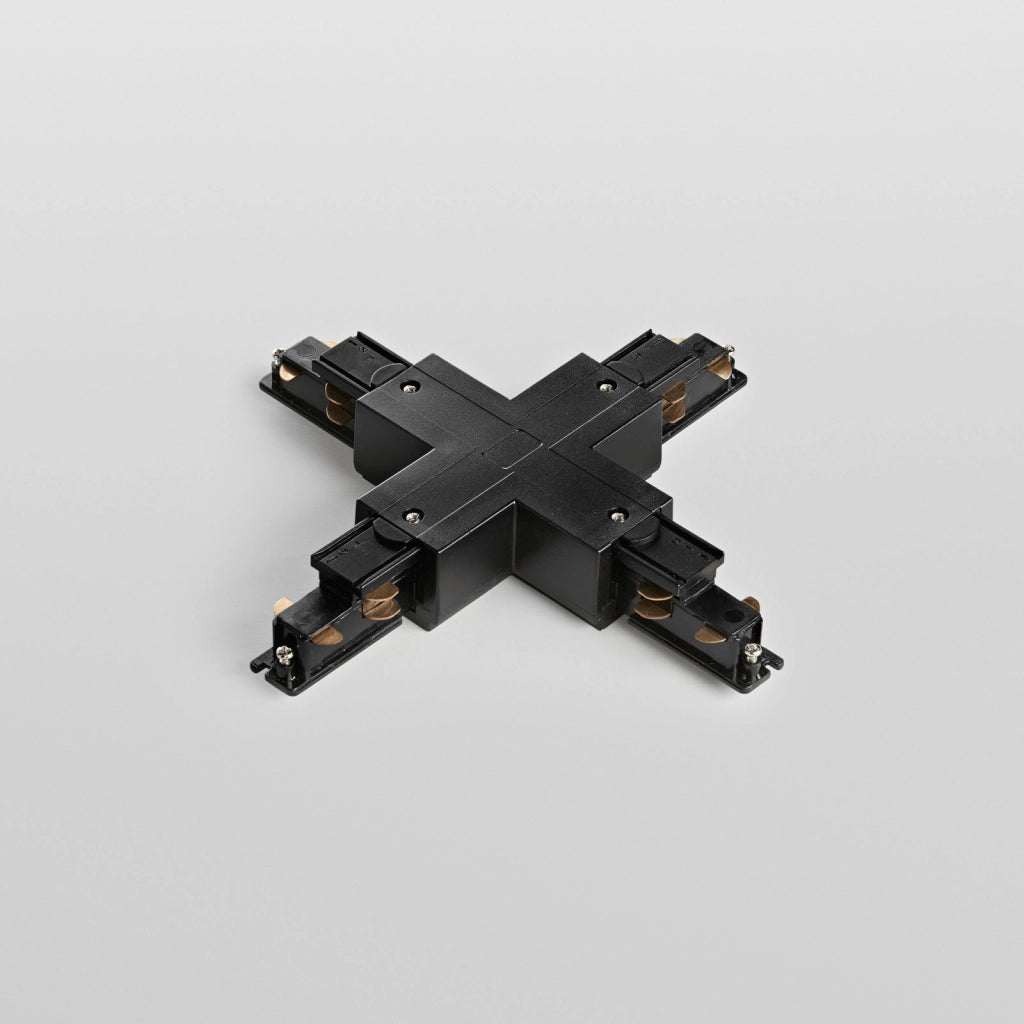 LED-RAIL-X-DA-NER CONNESSIONE A X PER BINARIO TRIFASE RAIL NERO DALI 20X20CM