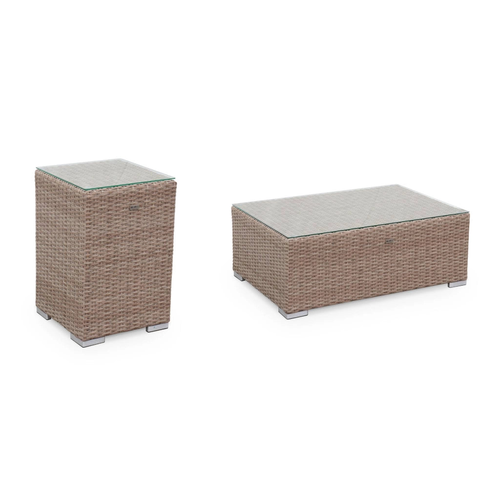Salotto da giardino premium in resina intrecciata, 12-14 posti, beige