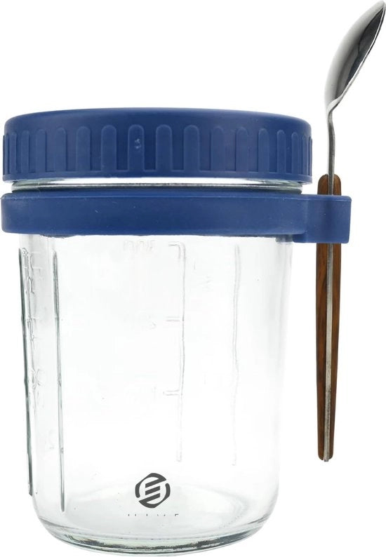 Set di contenitori per overnight oats in vetro a mason - contenitori per muesli - set di 1 pezzo - contenitori per havermout - set per preparazione del breakfast