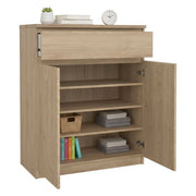 Credenza Genziana, Buffet da soggiorno, Madia da salotto, Dispensa da cucina, 80x40 h100 cm, Rovere