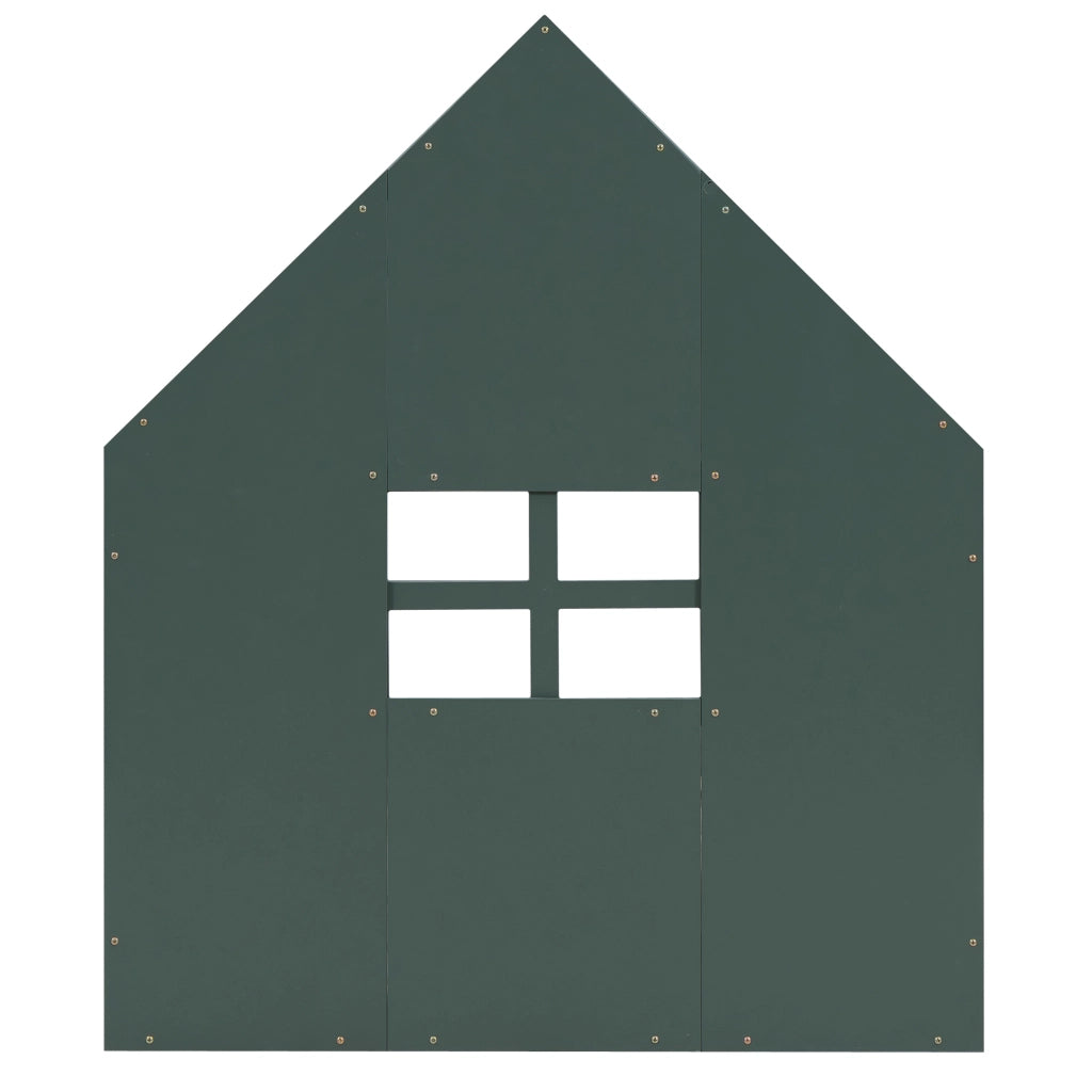 LETTO per bambini a forma di casa 90x200 cm in pino verde