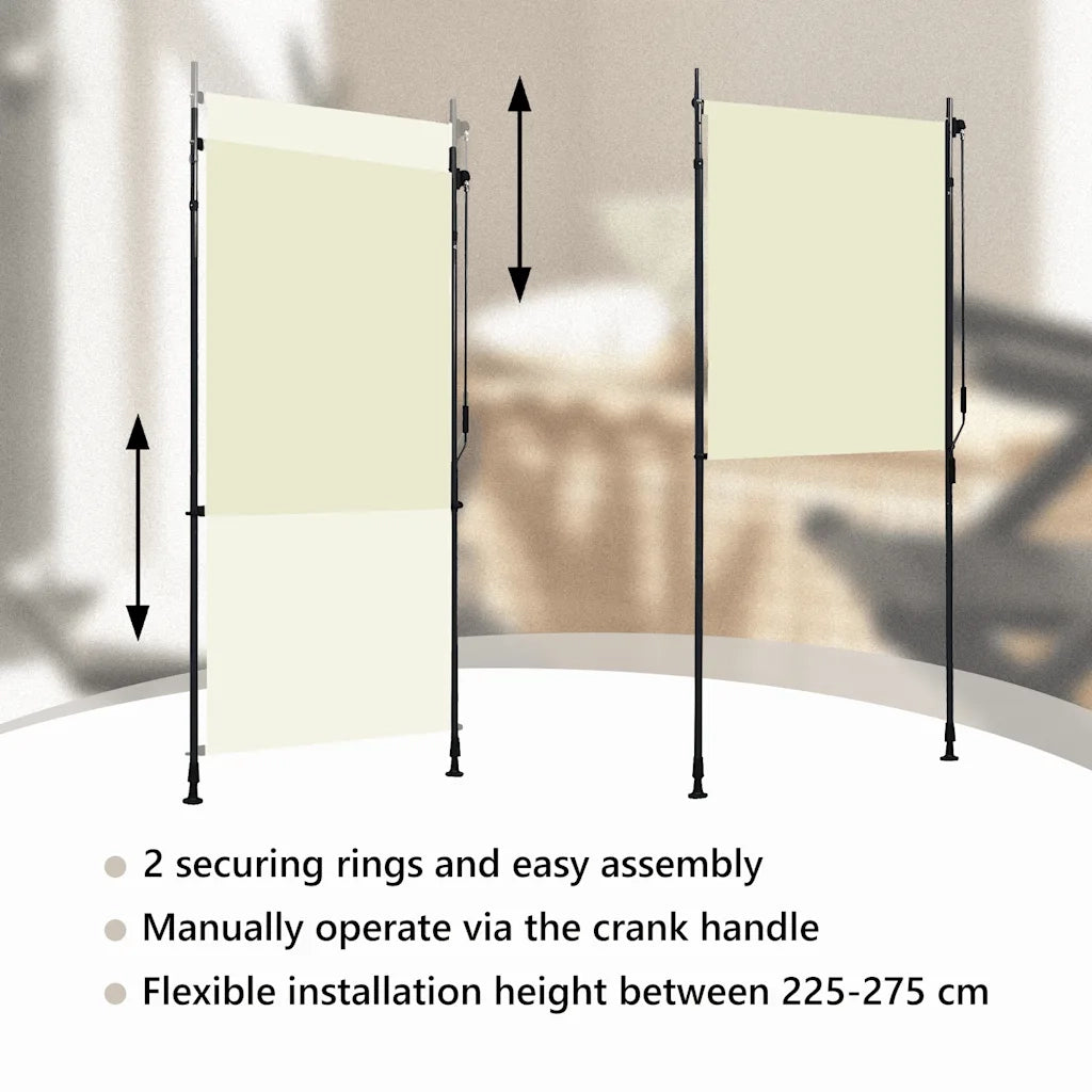 Tenda a Rullo per Esterni 100x270 cm Crema 145939