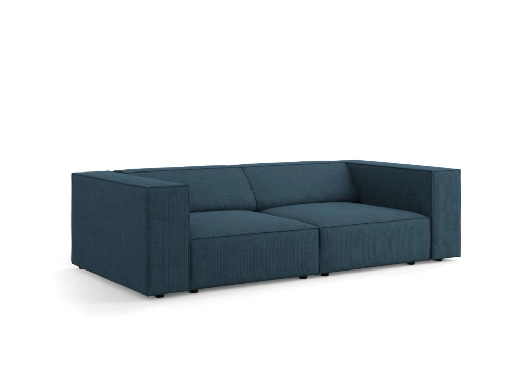 Cosmopolitan Design - Divano "Arendal" 3 posti in ciniglia con effetto a coste blu scuro 