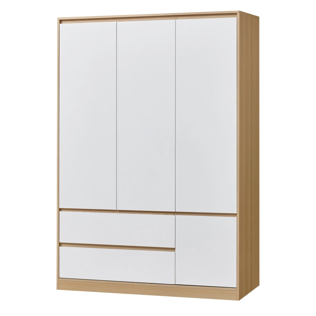 Armadio Guardaroba Bastheim con 6 Scomparti 176 x 120 x 52 cm Effetto Rovere [en.casa]