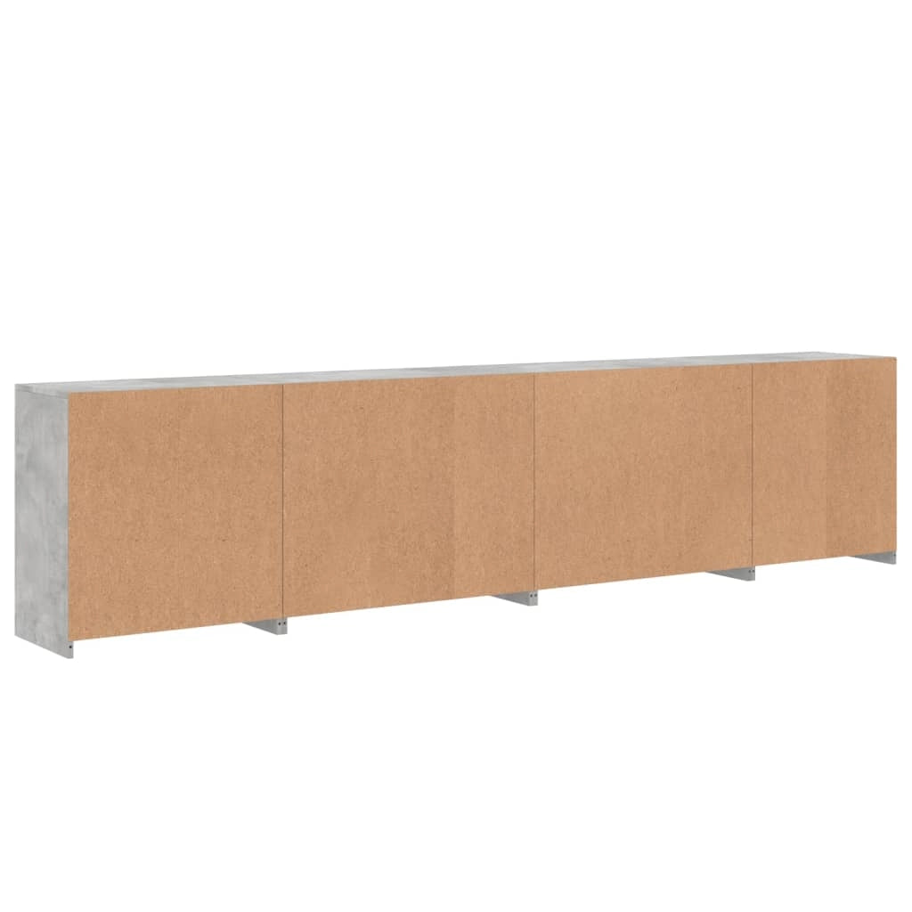 Buffet credenza cassettiera armadio mobile contenitore organizer per cucina soggiorno salotto con luci LED 283 x 37 x 67 cm grigio 02_0029994