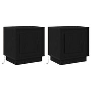 Set di 2 Comodini | Armadio da Notte | Mobiletto da notte Nero 44 x 34,5 x 45 cm Legno multistrato