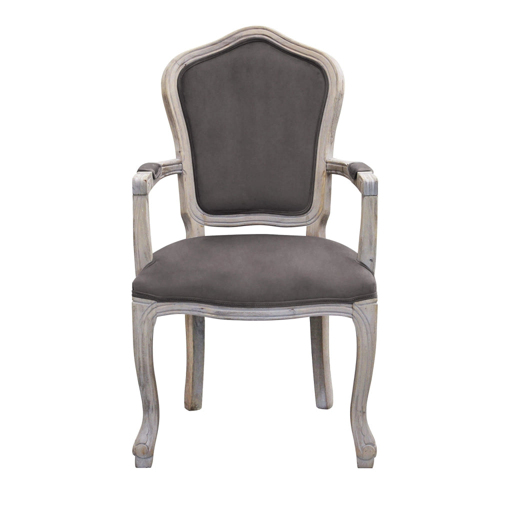 POLTRONA CHARLENE IN VELLUTO TAUPE CON POGGIOLI