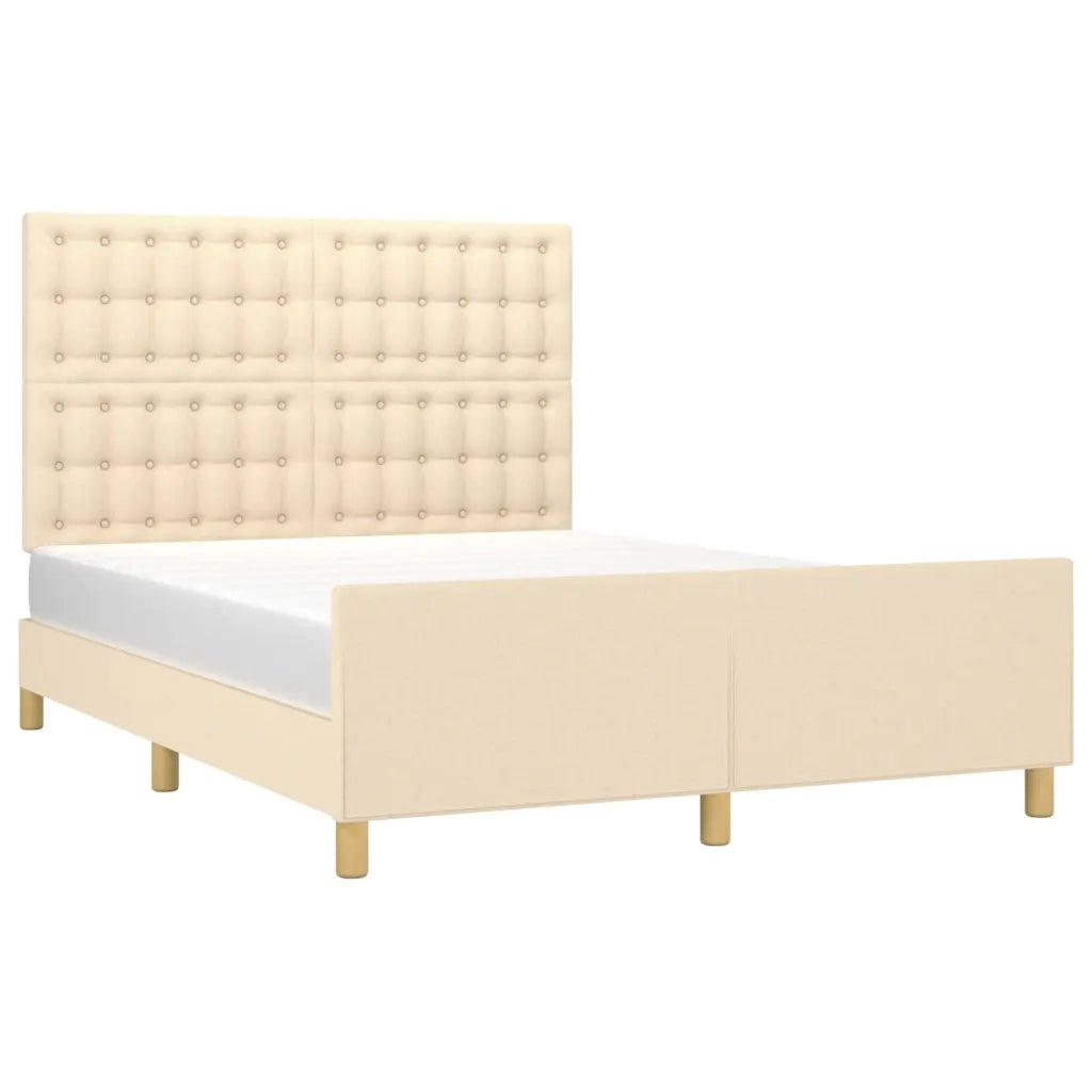 Giroletto senza Materasso Crema 140x200 cm in Tessuto