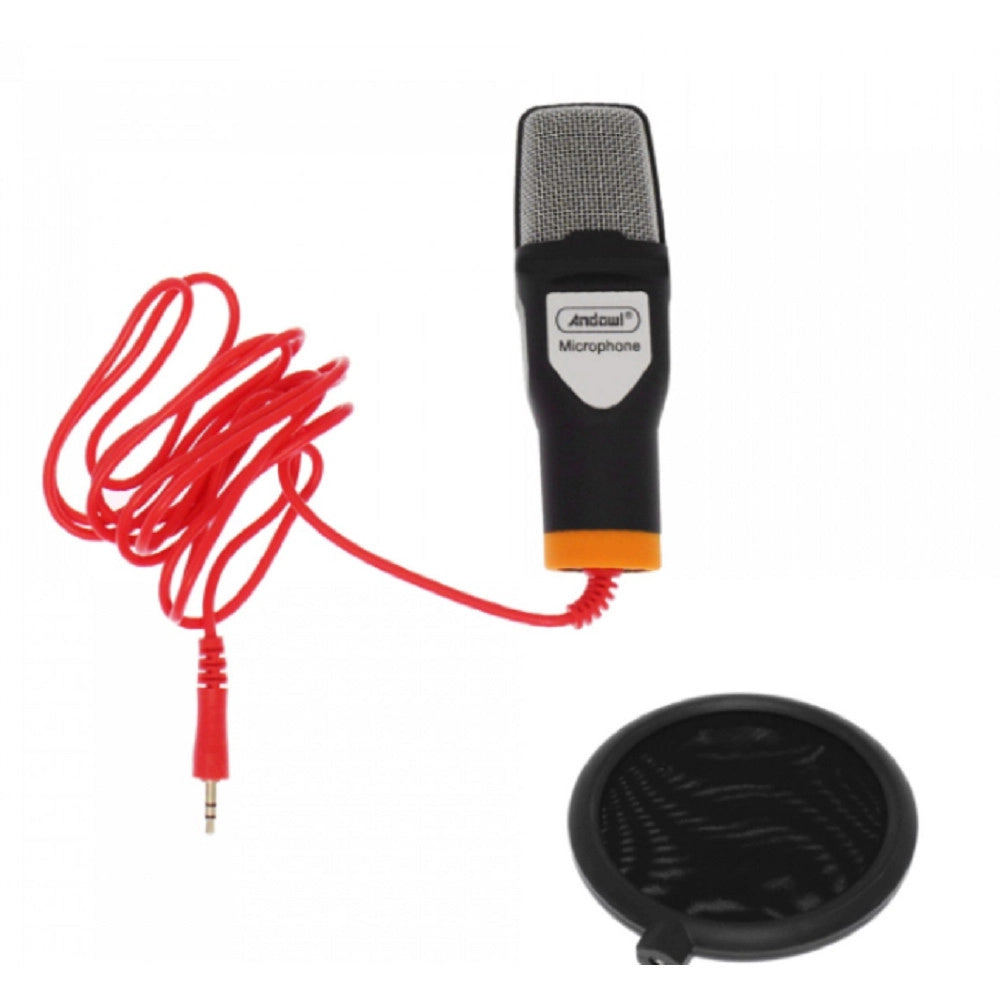Trade Shop - Microfono A Condensatore Q-mic580 Schede Audio Bluetooth Filtro Anti-pop Con Base -