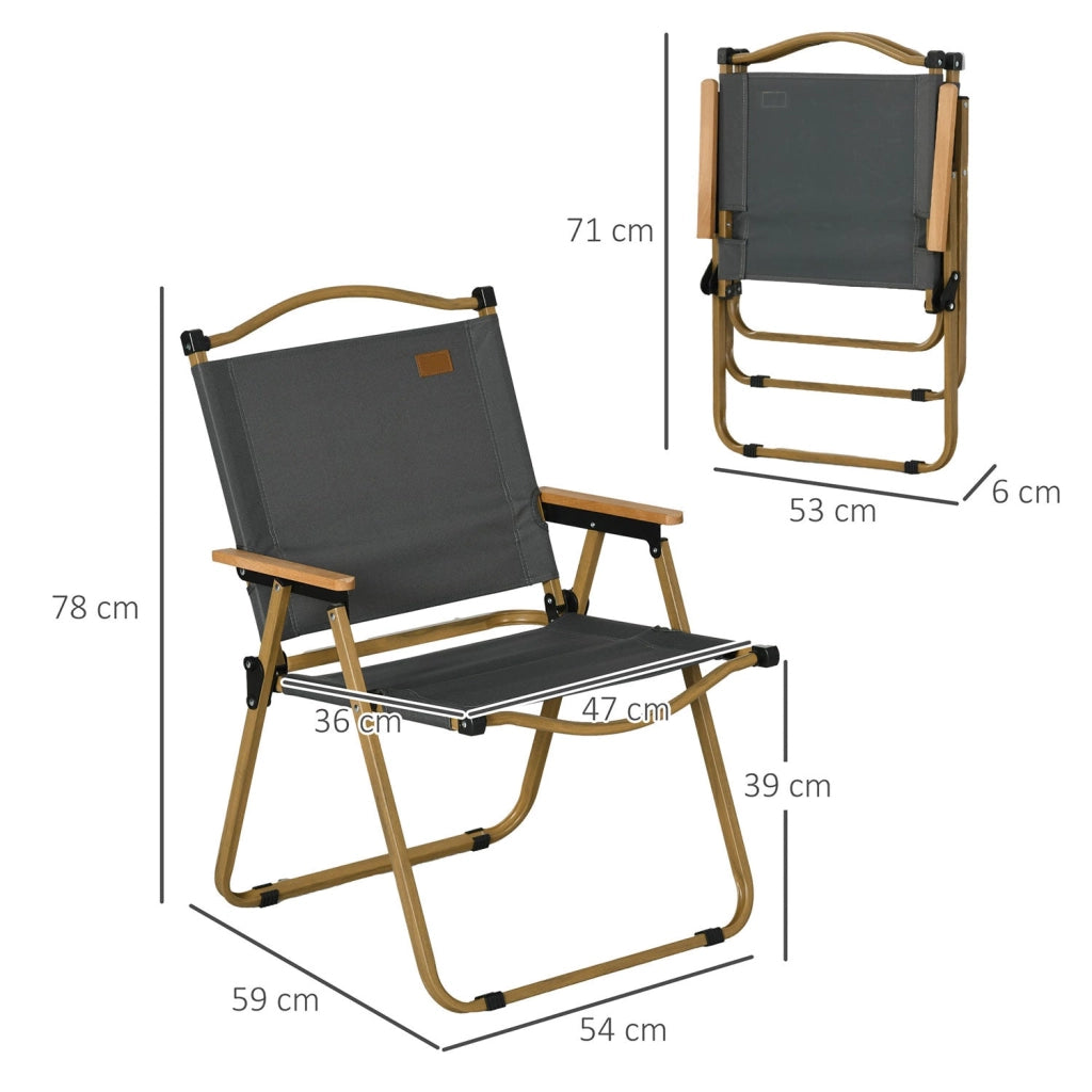 Set 2 Sedie per Esterni 54x59x78 cm Seduta in Tessuto Oxford e Acciaio  Grigio