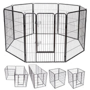 Recinto per animali con 8 pannelli di metallo da interno ed esterno, Gabbia portatile per cane 100x80cm-Cancelli