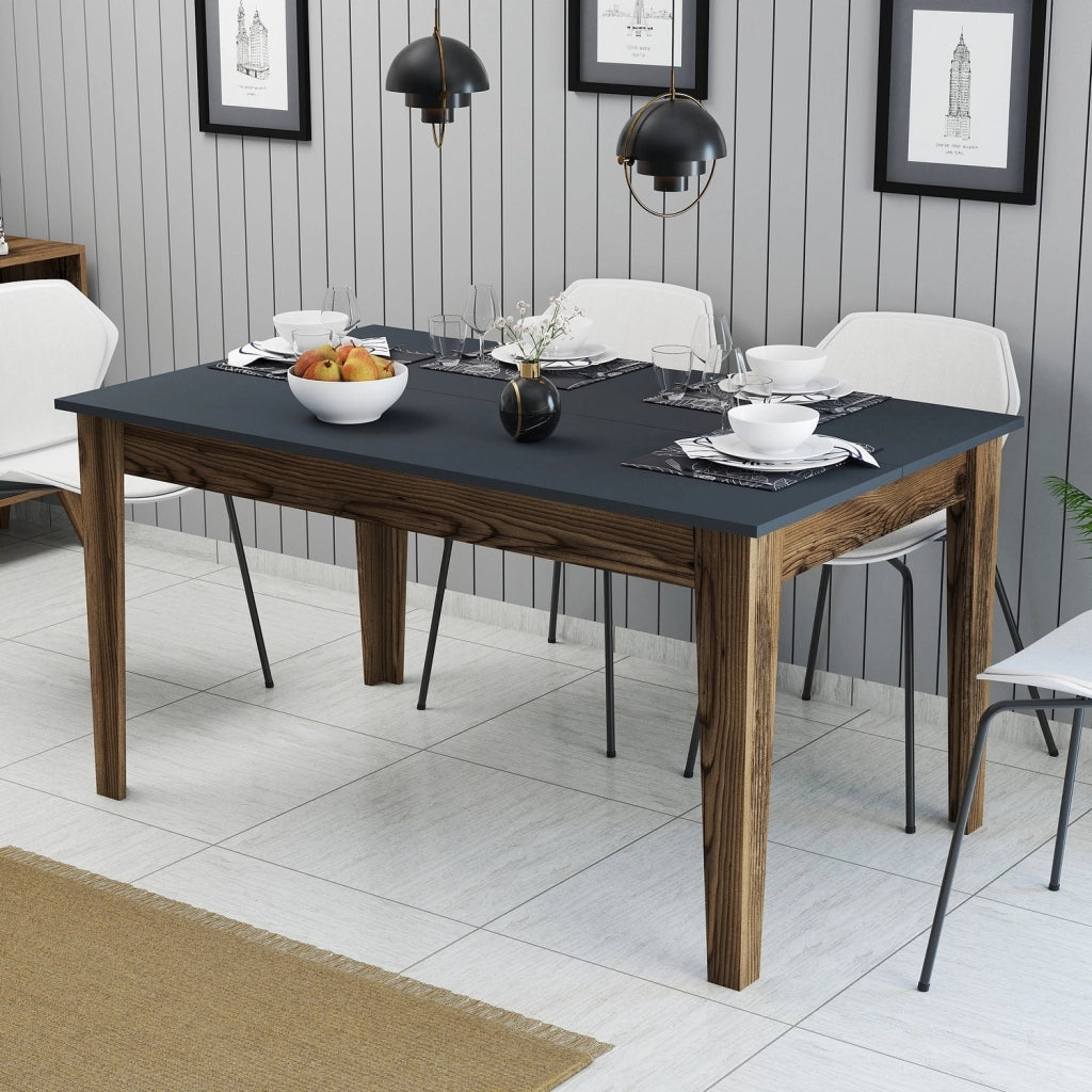Tavolo da pranzo in legno "Milan500" - 145 x 88 x 75 cm - Grigio antracite