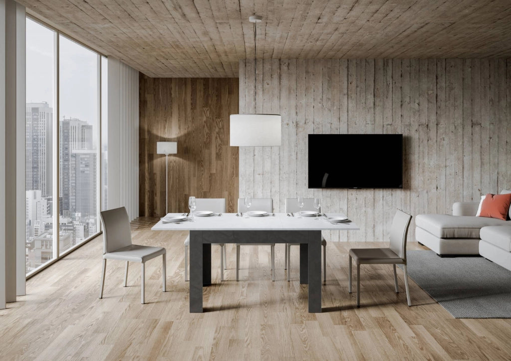 Tavolo Allungabile 120-180x90x77 cm Bibi Mix Bianco Spatolato
