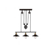 Trade Shop - Lampadario A Sospensione Vintage 3 Punti Luce Attacco E27 Stile Industriale A02 -