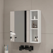 Armadietto con specchio da parete, 55x56 cm, HDF bianco e vetro specchio di sicurezza