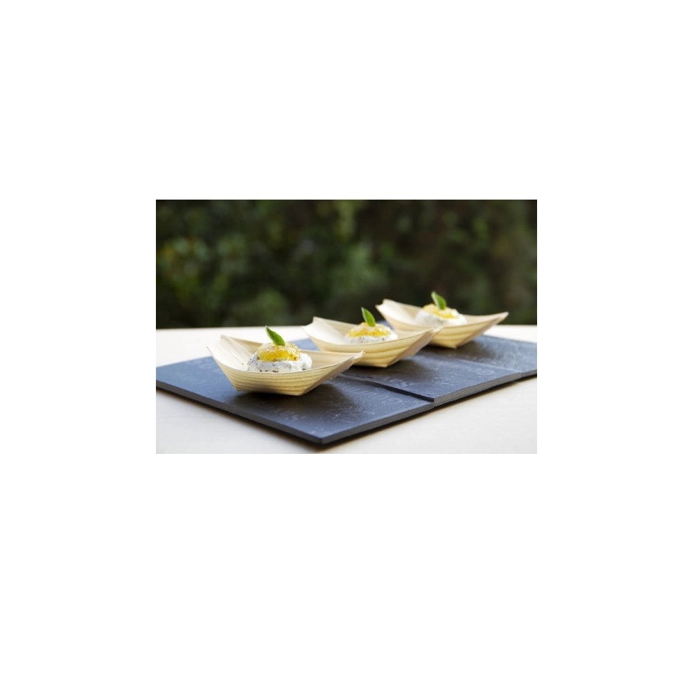 Trade Shop - 5 Pz Eco Coppette Barchette Grandi Finger Food Legno Di Pino - Ciotole Buffet -