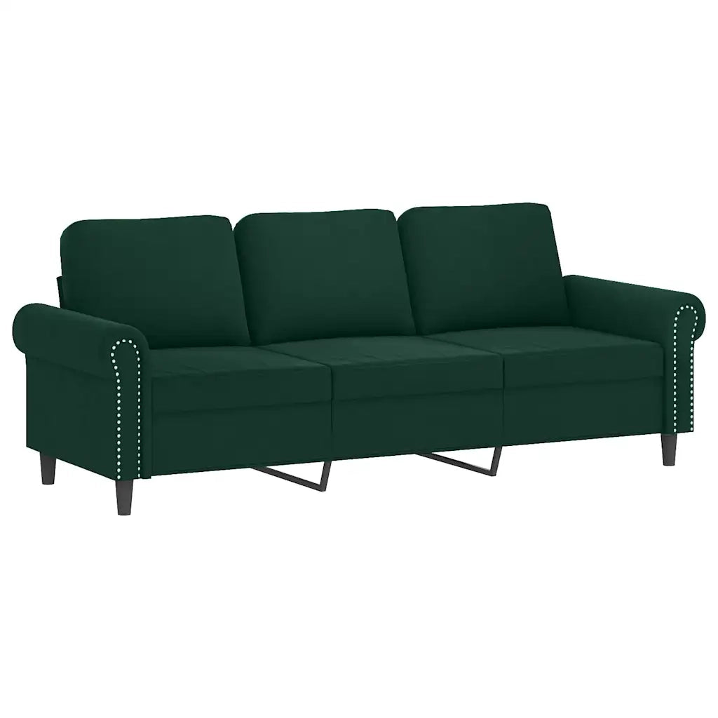 Set di Divani 3 pz con Cuscini Verde Scuro in Velluto 3202192