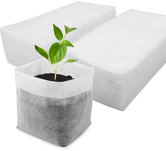 Sacchetto per Semi - Ecocompatibile - Biodegradabile - Non Tessuto - Permette la Circolazione dell'Aria - Coltivazione di Semi - Facile da Trapiantare - Vaso per Semi