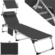 Sedile da Campeggio con Tettino - Sedile da Giardino Reclinabile per Esterno - Sedile da Sole Resistente alle Intemperie e Leggero - Ideale per Campeggio e Spiaggia