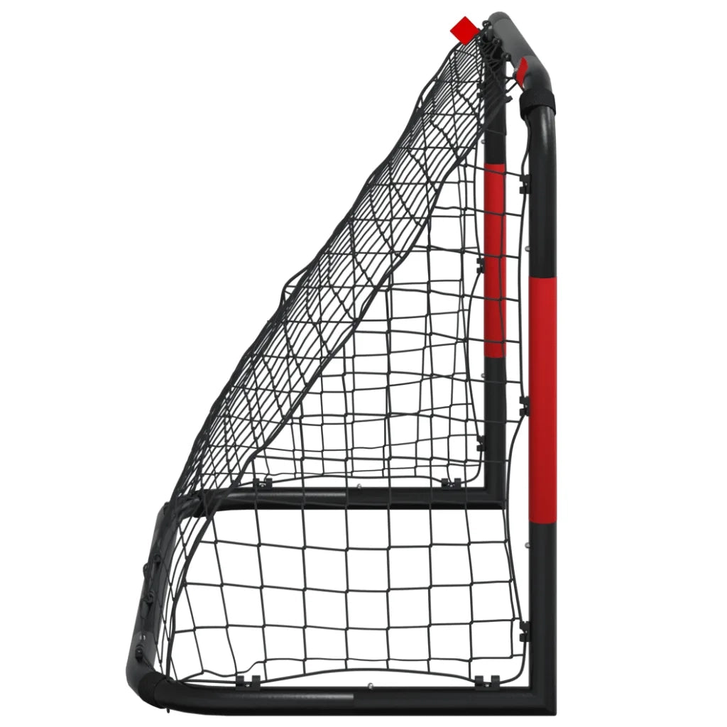 Porta da Calcio con Rete Rossa e Nera 90x48x71 cm in Acciaio CFW8596007