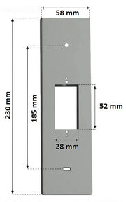 PLACCA 185MM IN ALLUMINIO LUCIDO CON PULSANTE COPRI AVVOLGITORE MOTORE TAPPARELLA