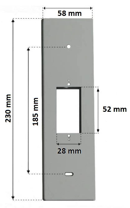 PLACCA 185MM IN ALLUMINIO LUCIDO CON PULSANTE COPRI AVVOLGITORE MOTORE TAPPARELLA