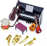 Decorazione musicale per bambini con saxofono, piano, violino, chitarra e tamburo