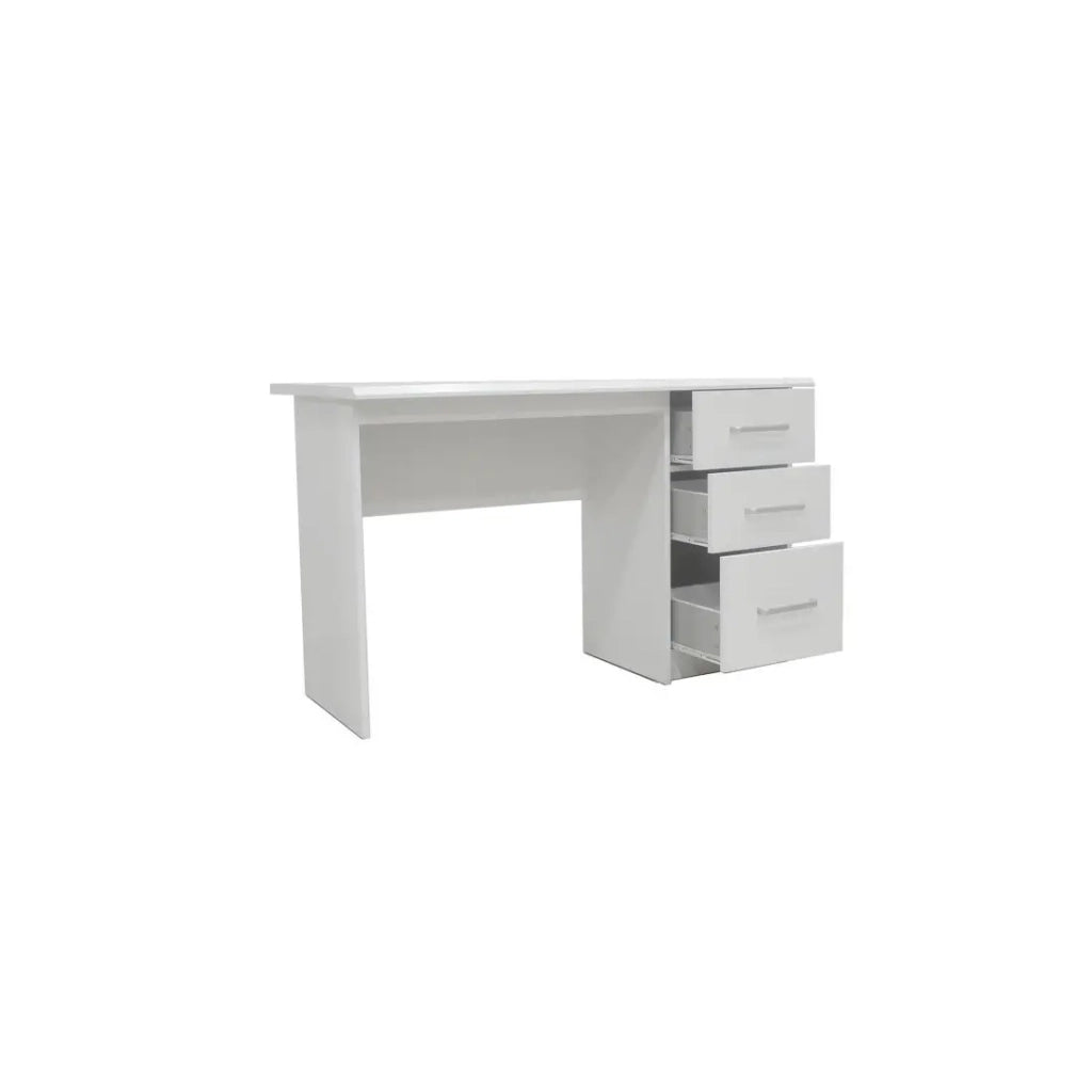 Scrivania retta PRAGUE – 3 cassetti – Colore bianco – Design moderno e funzionale