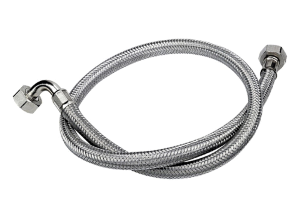 Tubo di carico in treccia di acciaio inox gigante con curvetta 200 cm