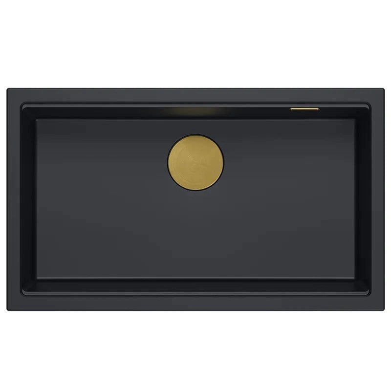 Lavello In Granito Logan 110 Black Tappo oro
