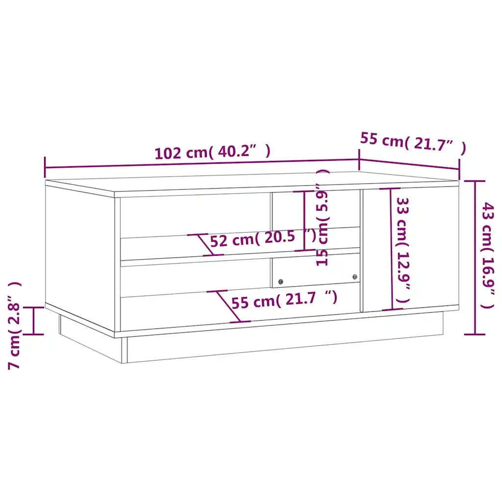 Tavolino da Salotto Nero 102x55x43 cm in Truciolato 810281