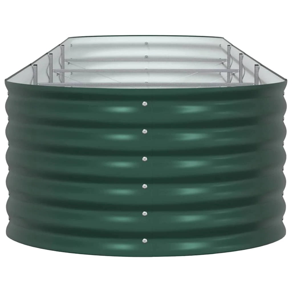 Fioriera rialzata moderna e minimalista per giardino o patio 400 x 80 x 44 cm acciaio verde 02_0058907