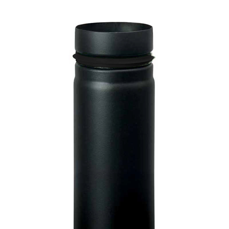 Tubo nero stufa pellet smaltato giunto scomparsa 0,5 mt DN 80 canna fumaria 600 CE Made in Italy