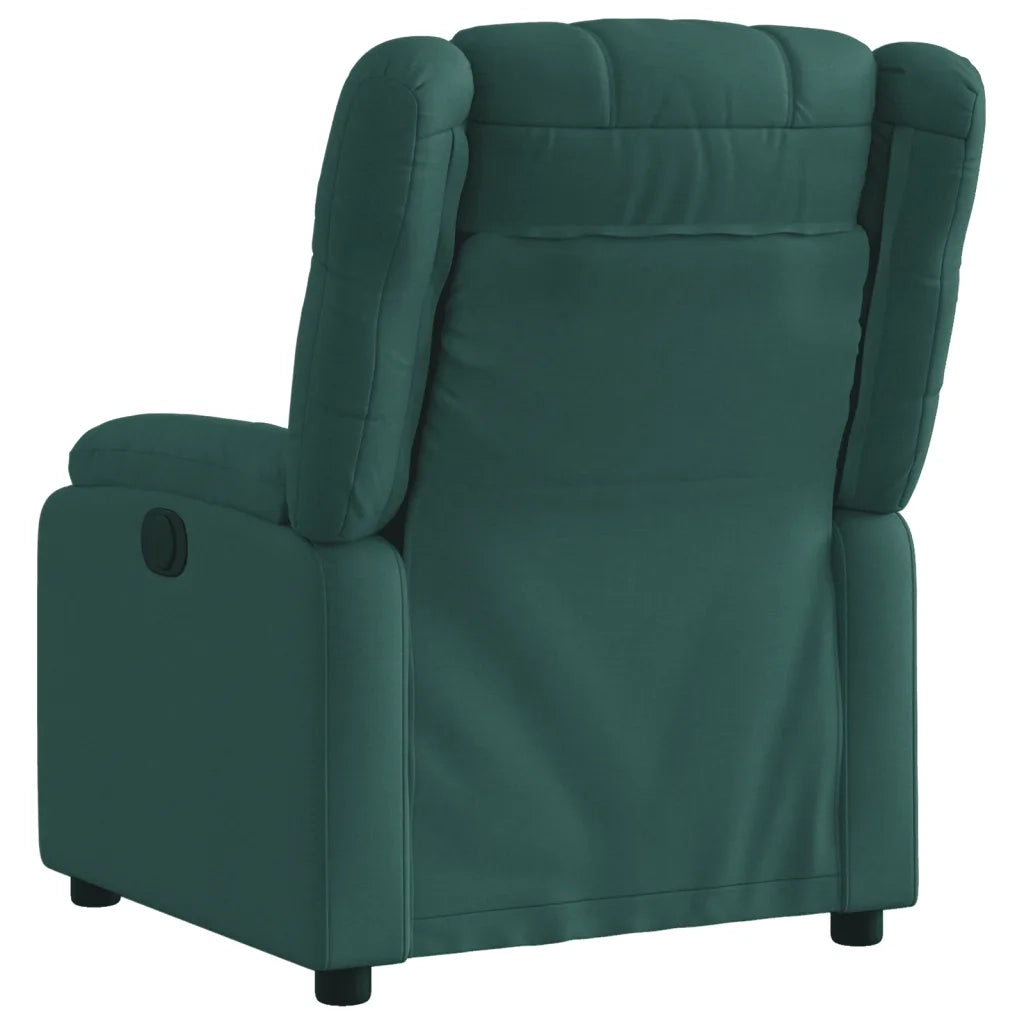 Poltrona | Sedia Relax Elettrica Reclinabile Verde Scuro in Tessuto