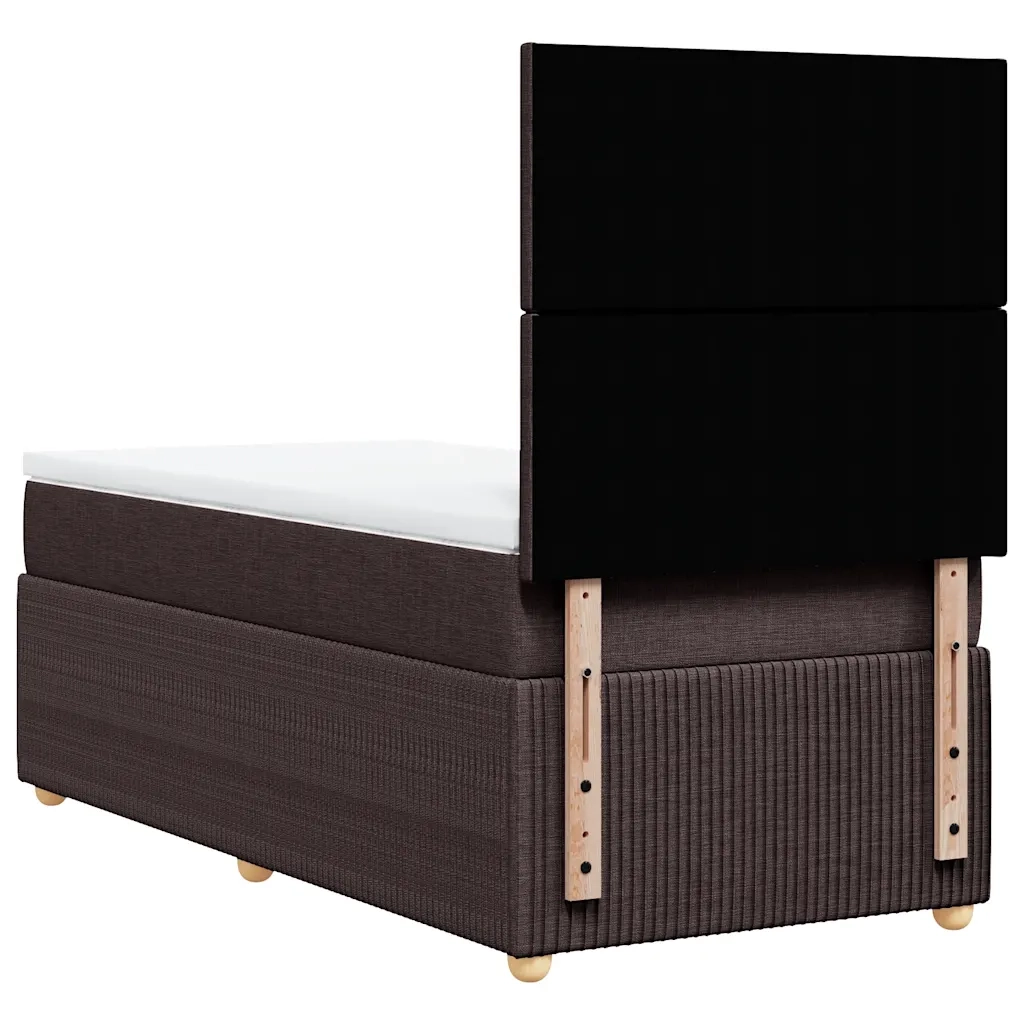 vidaXL Giroletto a Molle con Materasso Marrone Scuro 100x200cm Tessuto