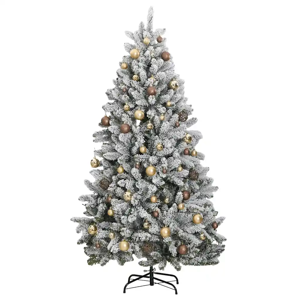 Albero Natale Incernierato con 300 LED e Palline 210 cm 3210139