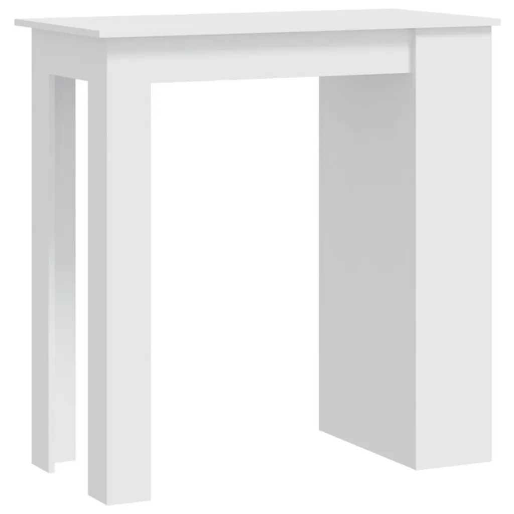 Tavolino da Bar con Mensole-Tavolino da soggiorno-Tavolo Bianco 102x50x103,5 cm Truciolato