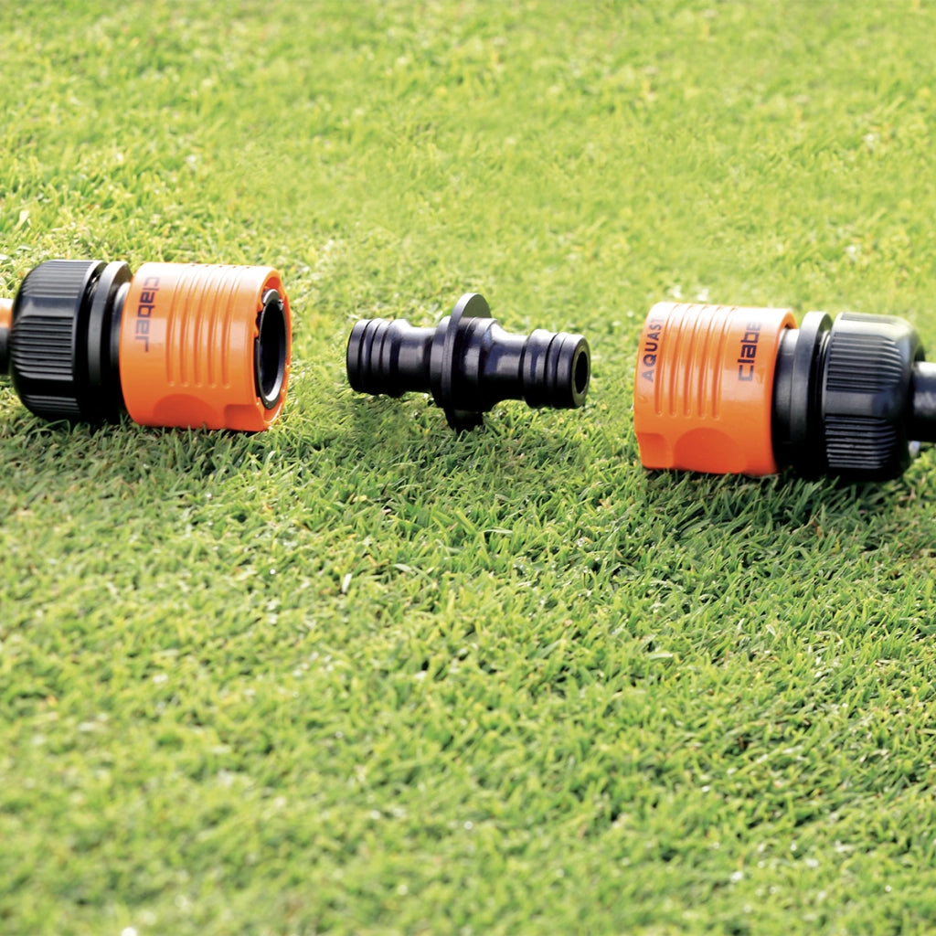 CONGIUNZIONE A 2 VIE DA GIARDINO PER TUBI CON RACCORDI QUICK-CLICK CLABER
