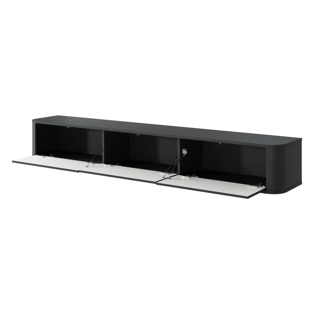 Kahate, Mobile Porta tv 3 Cassetti, 200x34x28h cm Nero