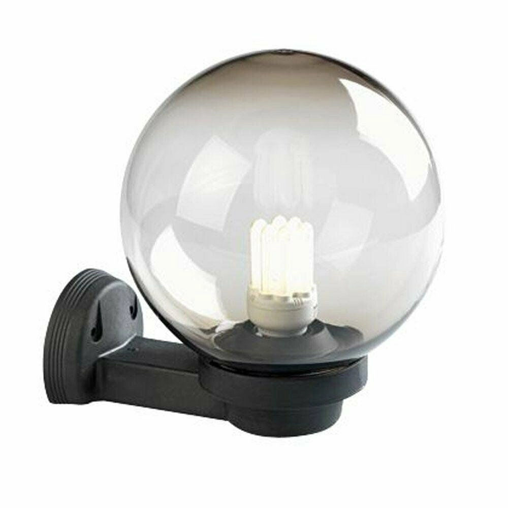 Applique a Braccio Sfera Lampada da Parete Esterno Globo Ø 20 Giardino Sovil Colore: Fumè