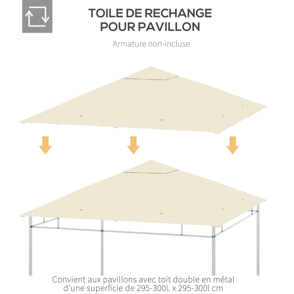 Tenda da giardino sostituzione tetto ¨C zephmum ¨C poliestere 180 g/m2 3x3m crema