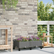 Vaso da Giardino con Ruote Grigio Chiaro 80 x 40 x 33 cm PP 3422957