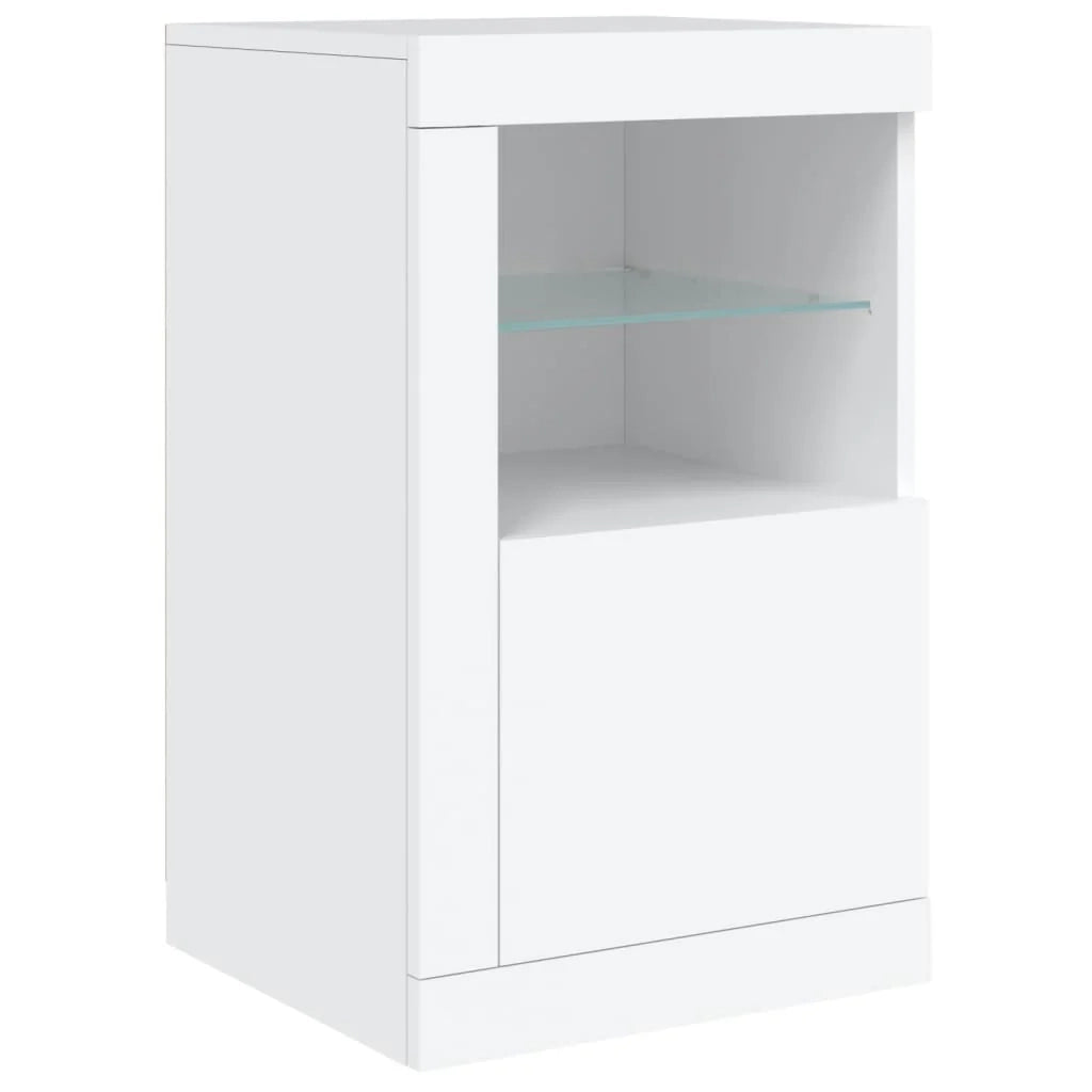 Buffet credenza cassettiera armadio mobile contenitore organizer per cucina soggiorno salotto con luci LED 163 x 37 x 67 cm bianco 02_0029835