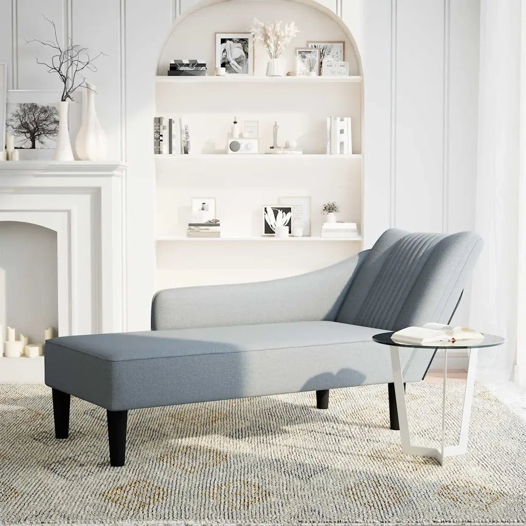 Sdraio con Bracciolo Destro in Tessuto Grigio Chiaro CFW4361441