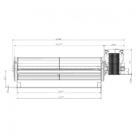 Ventola tangenziale EBM QLN65/2400-3030 Motore Destro